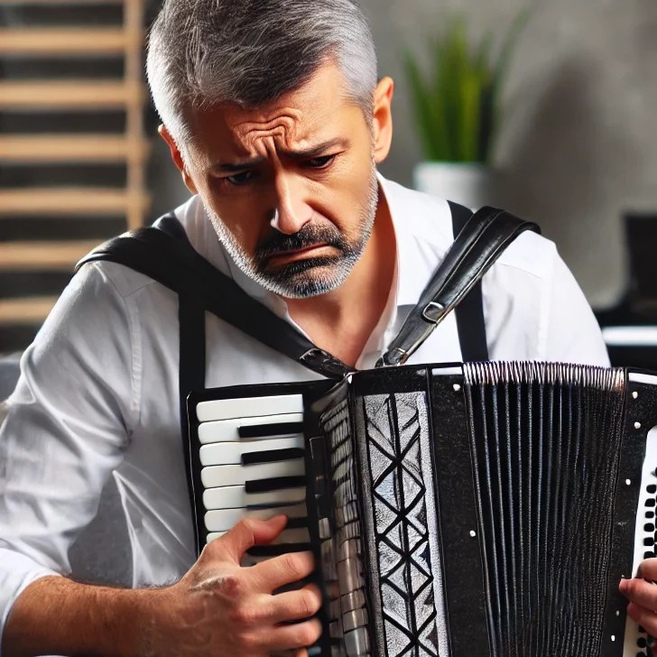 Mann mit Akkordeon
