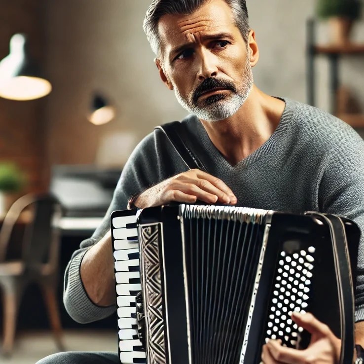 Mann mit Akkordeon