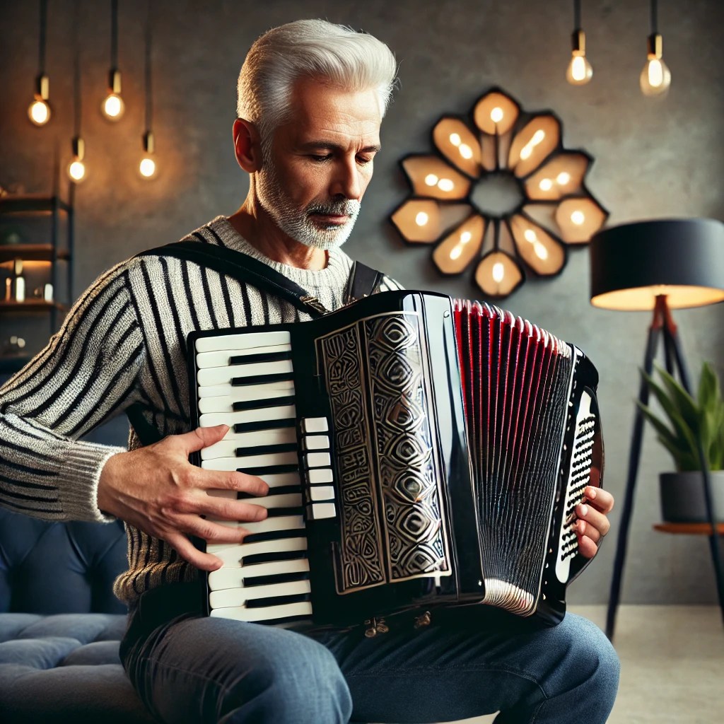 Mann mit Akkordeon