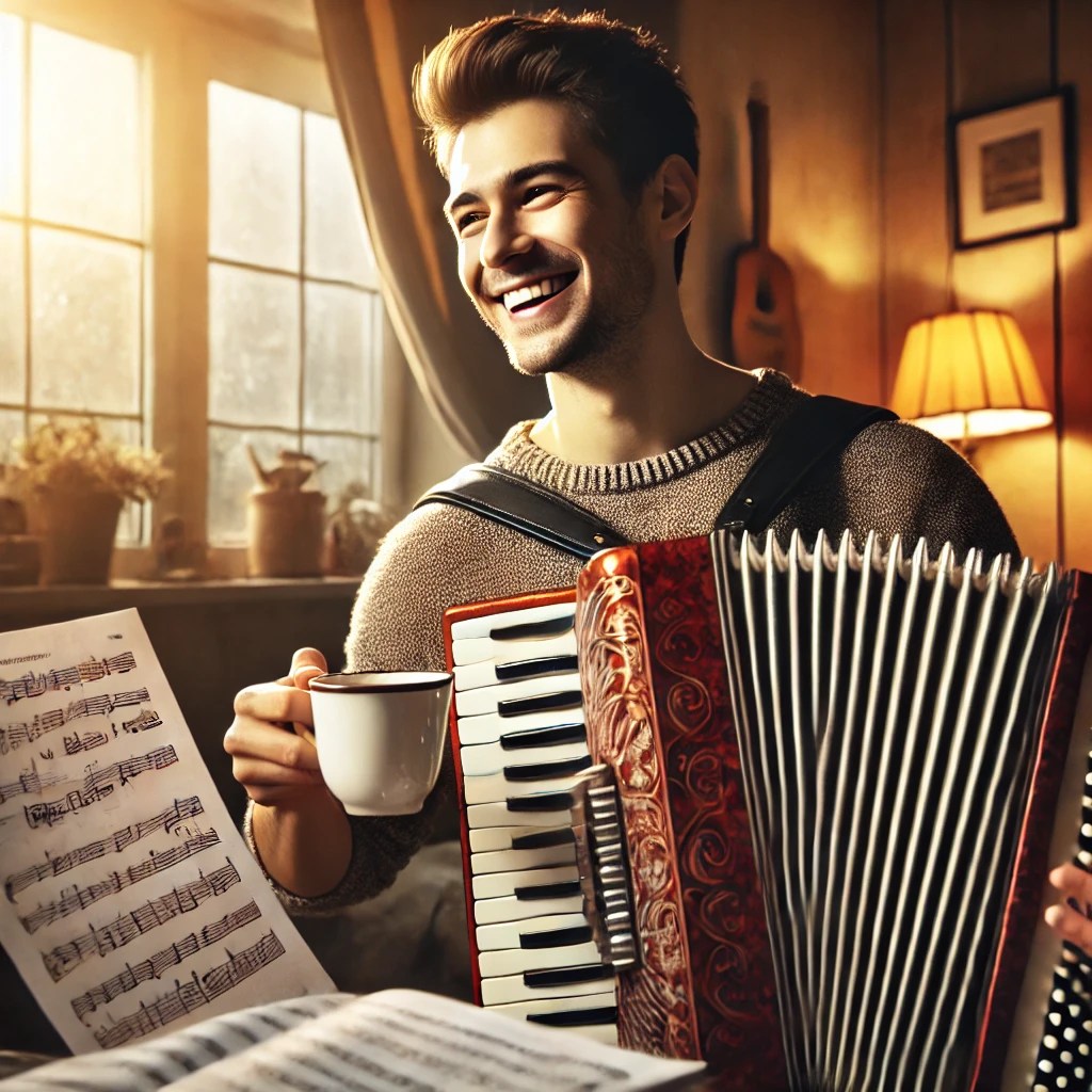 Mann mit Akkordeon