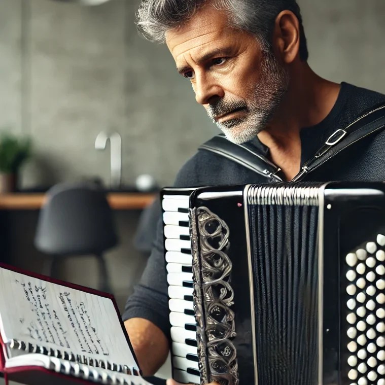 Mann mit Akkordeon
