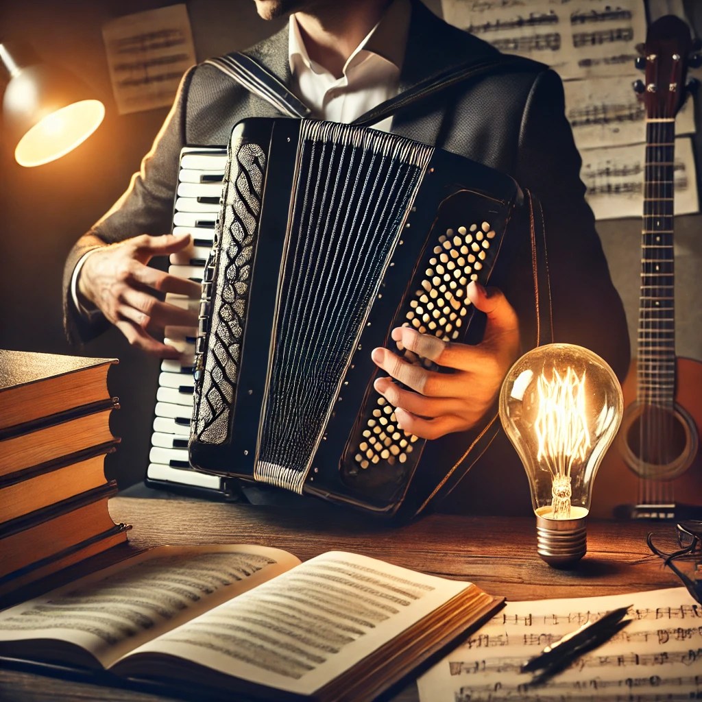 Mann mit Akkordeon