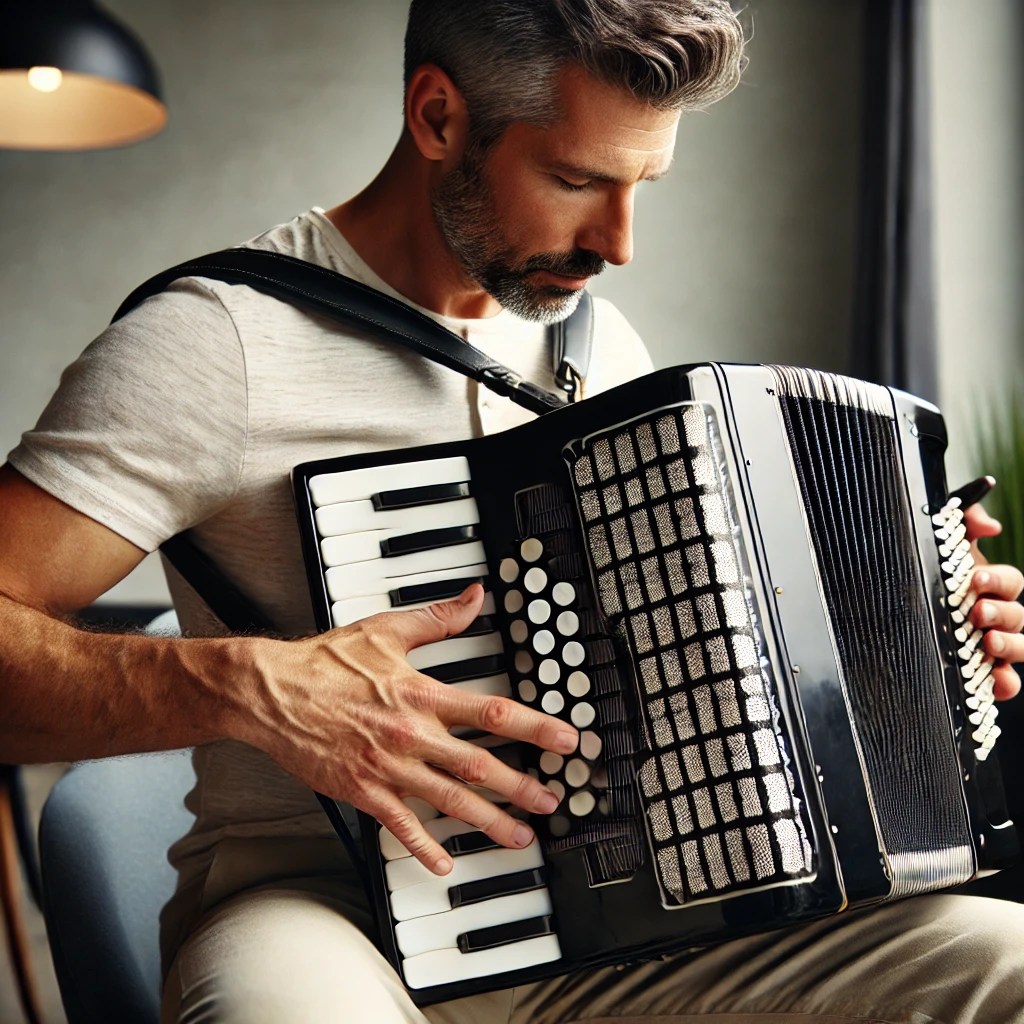 Mann mit Akkordeon