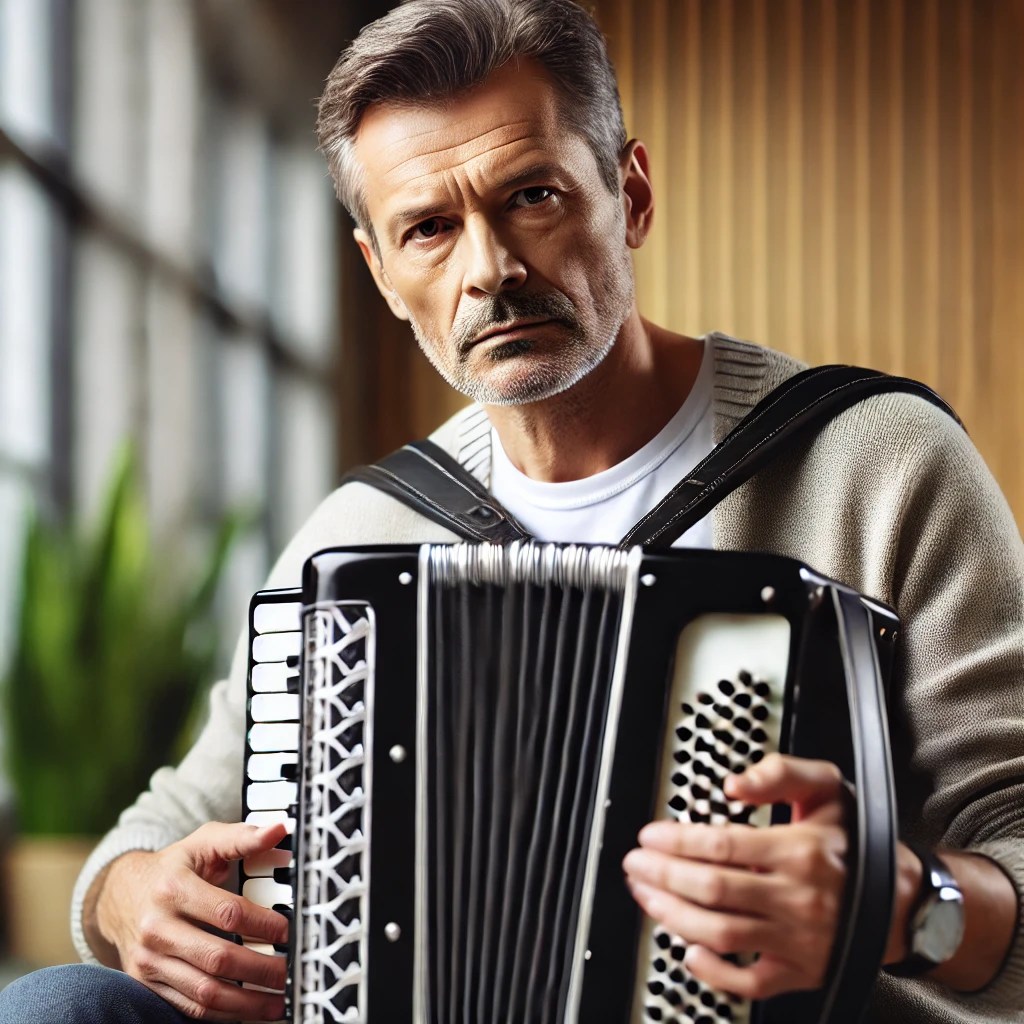 Mann mit Akkordeon
