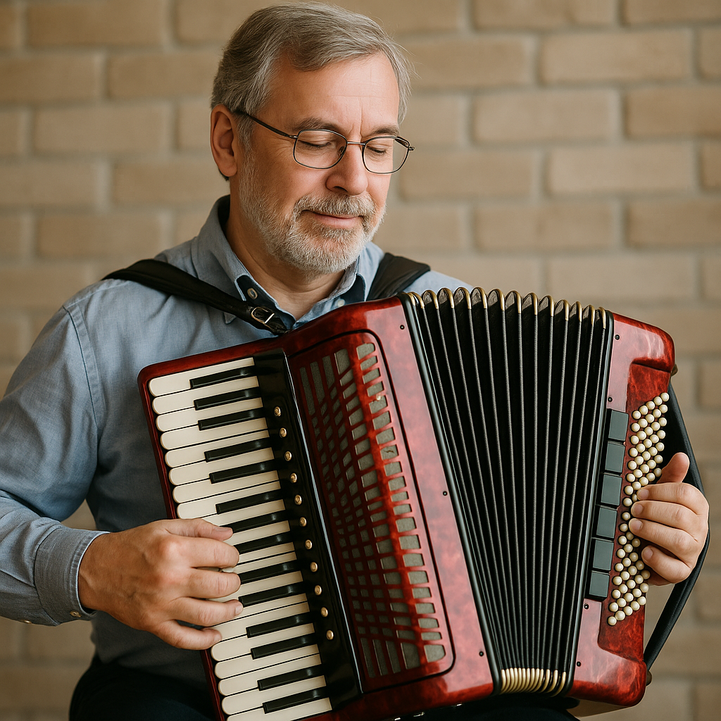 Mann mit Akkordeon